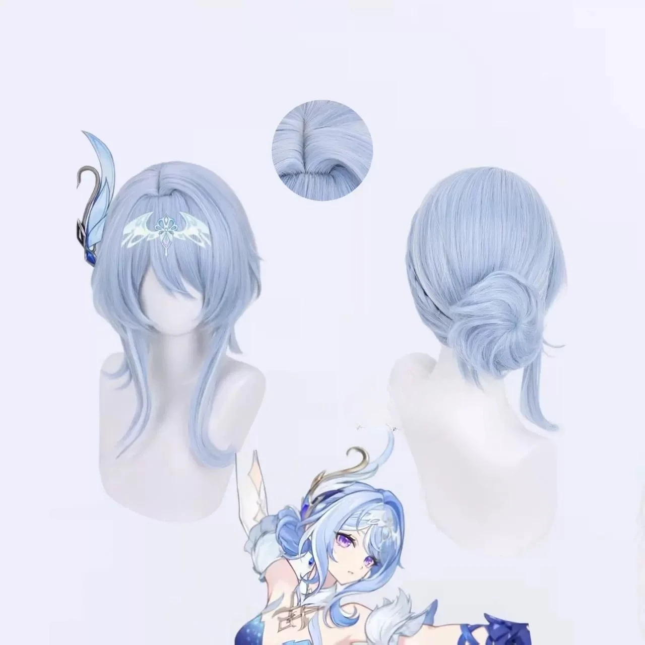 Odette Cosplay Perücke Anime Genshin Impact Neue Version Hellblaue Requisitenperücke Comic Con Requisiten Rollenspiel Coser Geschenk Halloween