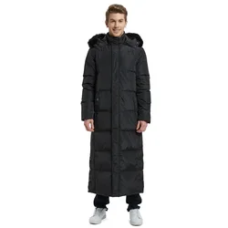 Doudoune épaisse super longue pour homme, manteau matelassé en canard blanc, doudoune chaude, vestes d'hiver, nouveau, 2023, 90%