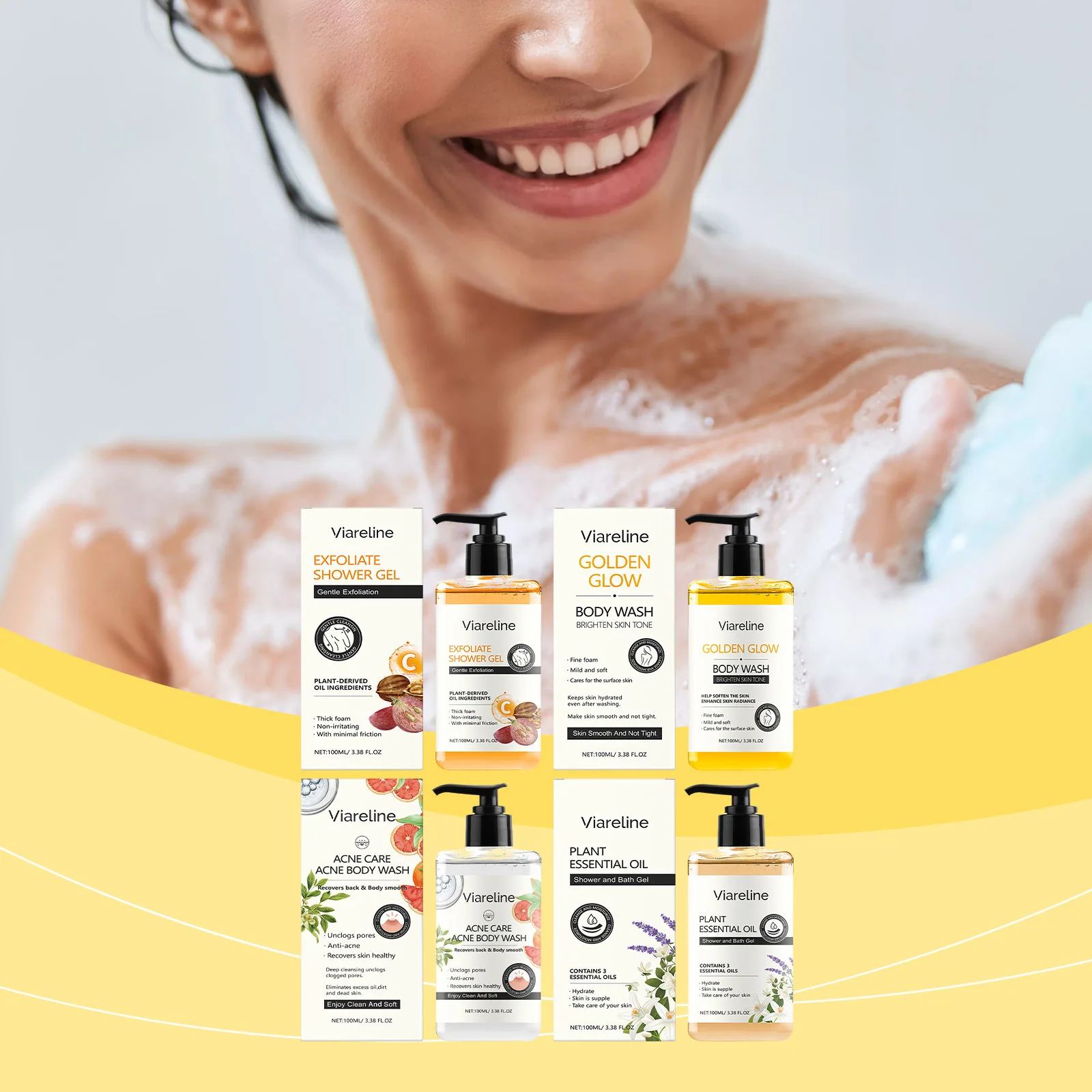 

Smoothing Glossiness Shower Gel Refreshing Removing Dead Skin Reducing Oil Acne Clean Pore Nourishing Moisturizing Shower Lotion
