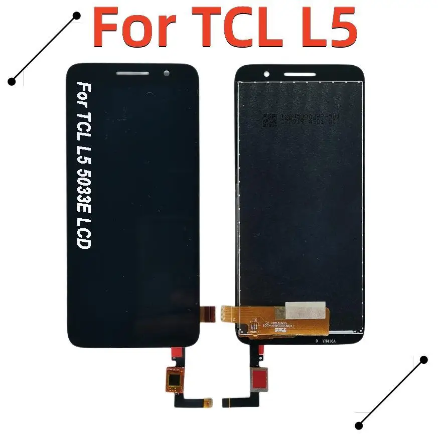 Oryginalny LCD dla TCL L5 L5 5033E wyświetlacz LCD dla TCL L5 Go 5033A montaż digitizera ekranu dotykowego części zamienne pantalla