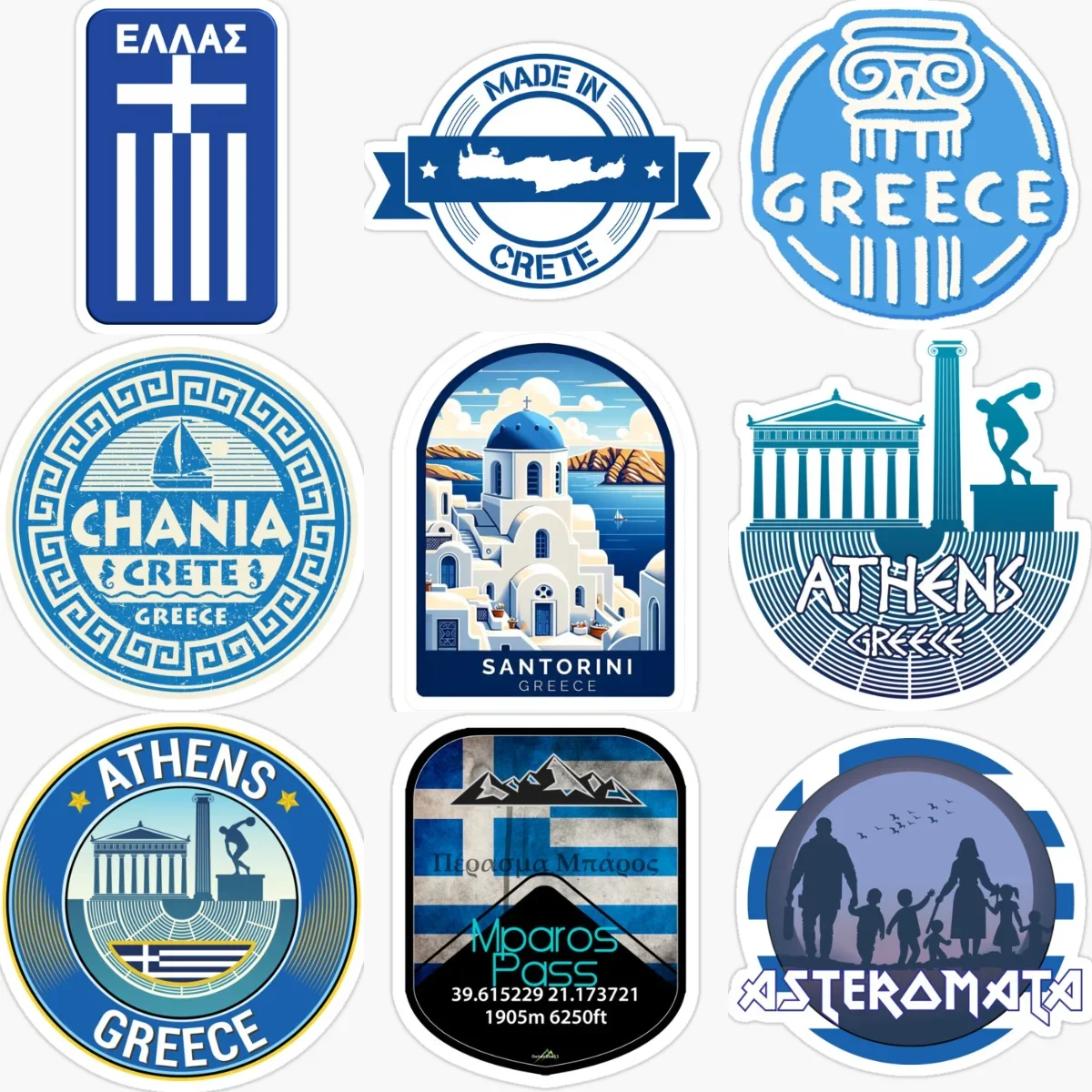

GR Greece Flag Map Parthenon Creative PVC Car Stickers for Car Truck Van Motorcycle Helmet Window Wall Decoration Accessories