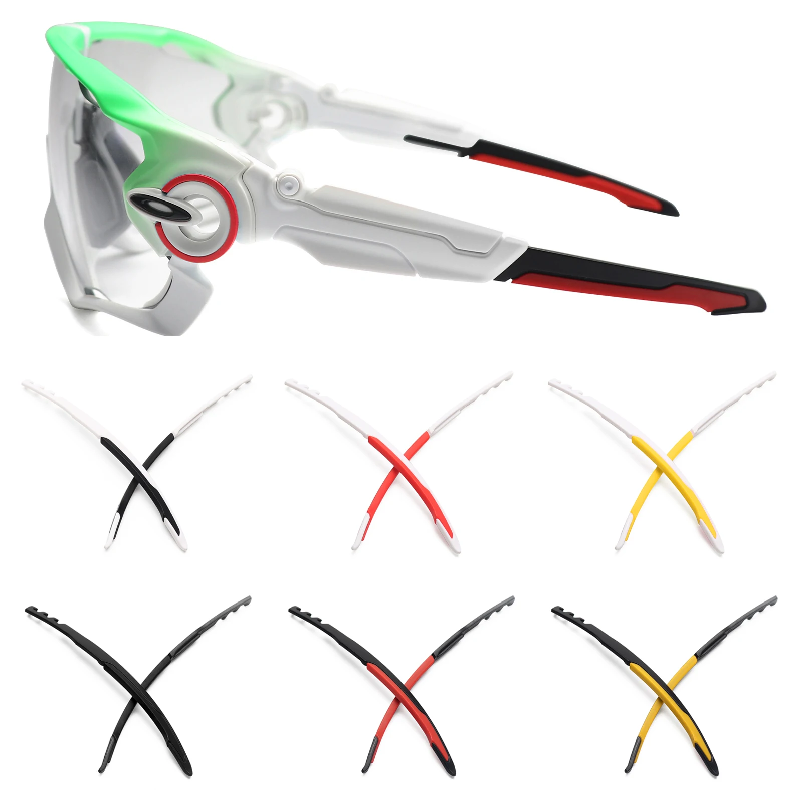 Repuesto de Deslizador de Patillas y Anillo de Icono ezoptix123 para Gafas de Sol Oakley Jawbreaker OO9290, Jawbreaker Asian Fit OO9270