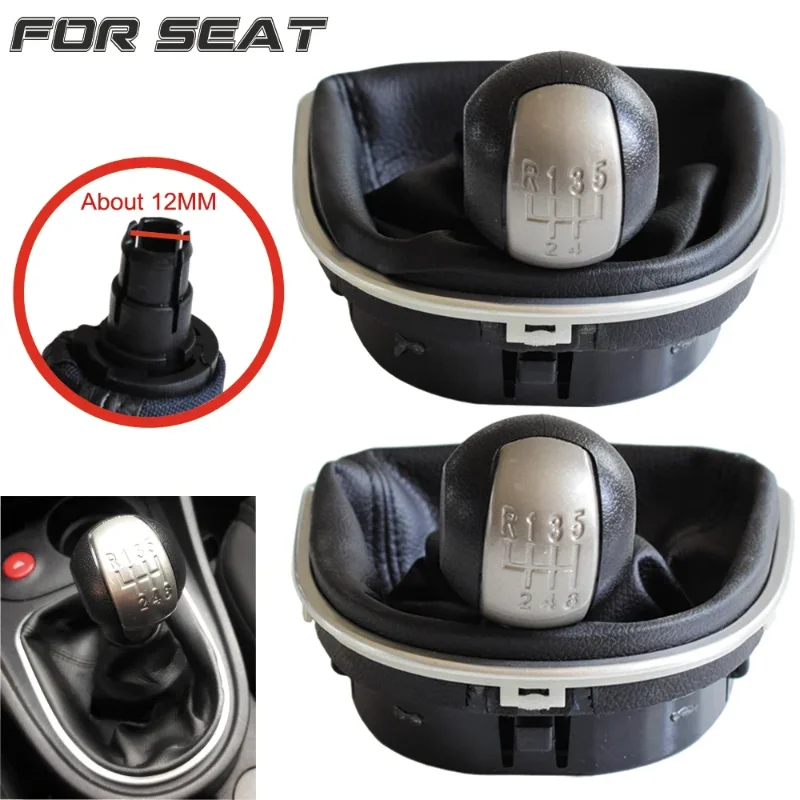 Car Gear Shift Knob For Seat Altea 2004-2012 Leon II Toledo III MT Handball 5 6 Speed With Dustproof Cover Complete sets
