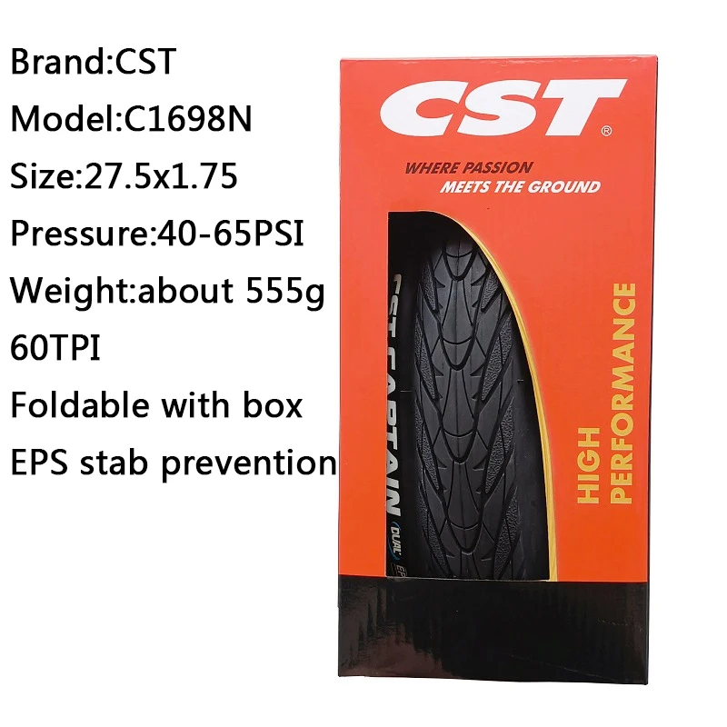 CST C1698N 26X1.75 27.5*1.75 Mountain MTB Bike half bald Road Bicycle tire puncture-proof BMX Folding Bicycle pneu 60TPI