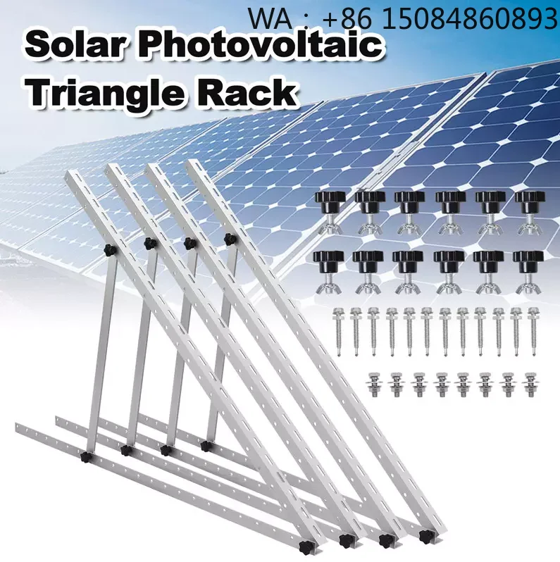 Adjustable Triangle PV Racking Mount Rack, Flat Roof Solar Panel Accessories, Standard Solar Energy Hardware Parts for Residenti