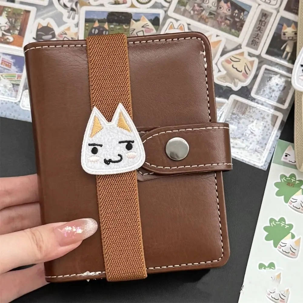 Creative Cartoon Kitten Notebook Straps Elastic Loose-leaf Notebook Band Binding Rope Binder Strap DIY Decoration
