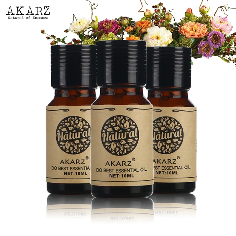 

AKARZ Essential Oil Set - Musk Orchid Honeysuckle Scent, Aromatherapy, Massage, Spa, 10ml*3, Skin and Face Care