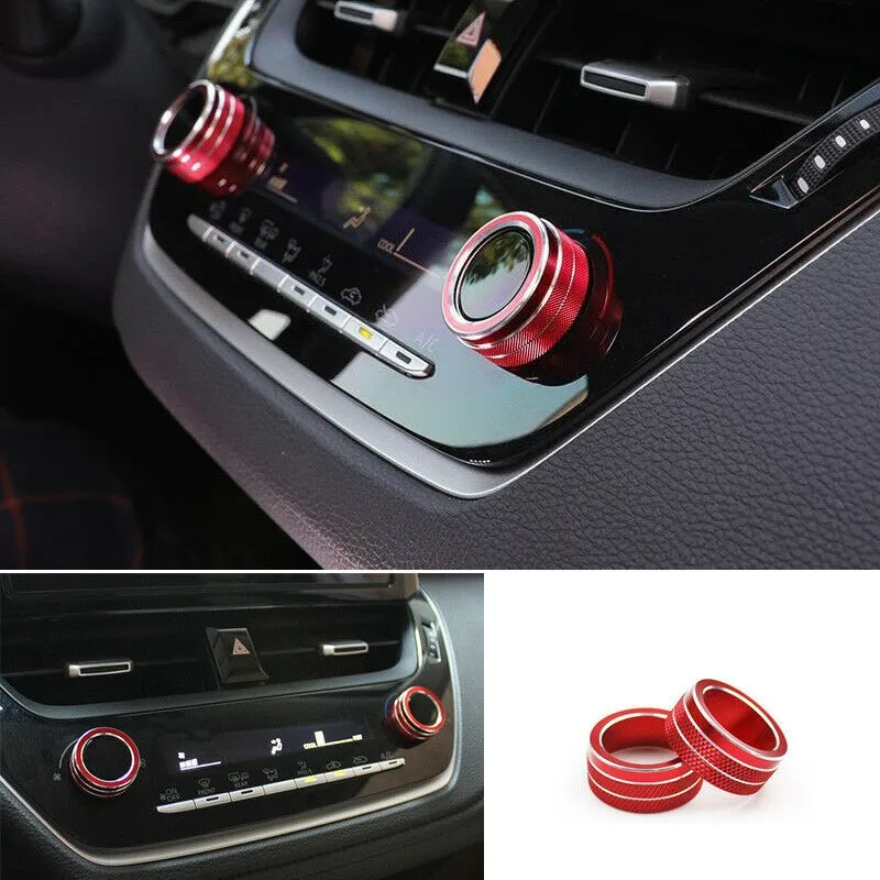 

Knob AC Knob Cover Trim 100 Brand New 2pcs Red High Quality Replacement Accessories Aluminum Alloy For Corolla