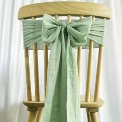 Customized 10pcs Cotton Cloth Chair Sashes Bows Ties for Weddings Party Decoration Events Supplies Chair Cover sash Decoration
