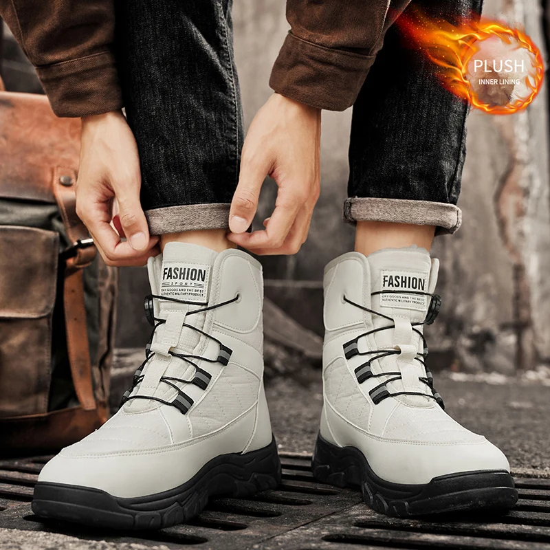 Herren-Schneestiefel, geeignet für den Winter, High-Top-Design, komfortables Futter, stilvolles Obermaterial, ausgezeichnete Wärmeisolierung und Tragekomfort. – Detail 6