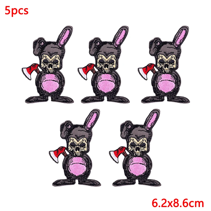 Parches bordados animales Punk termoadhesivos para ropa y mochila