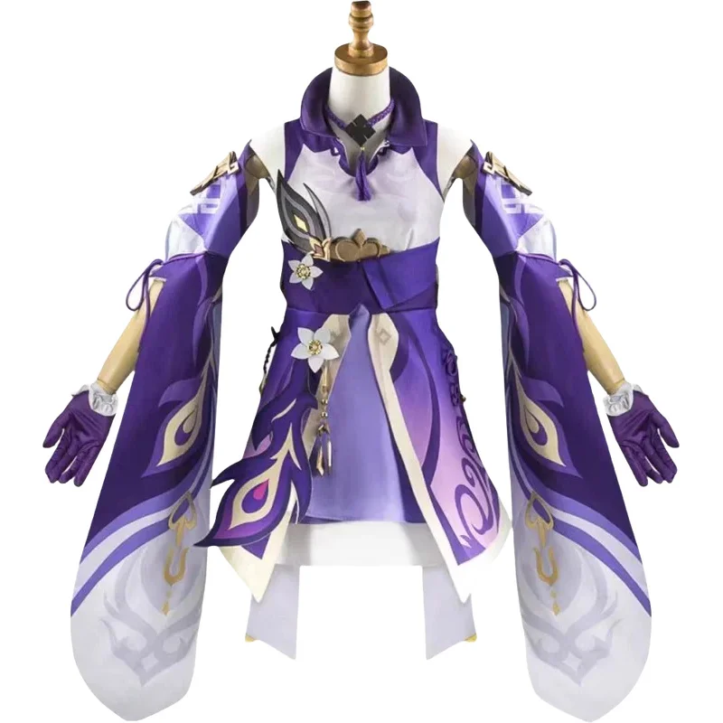 

2025 11, вечерние хвостики для ролевых игр, смешанные фиолетовые костюмы для косплея Keqing Genshin Ke Qing Impact