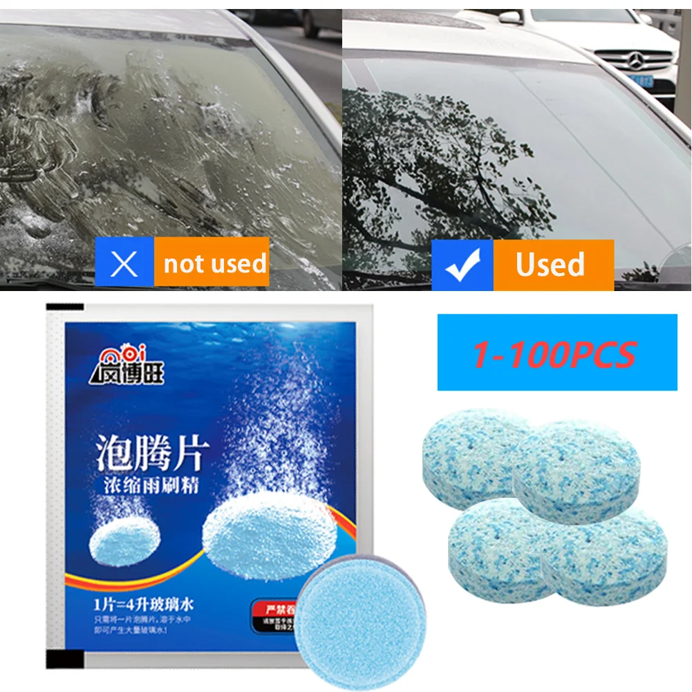 

1-100PCS Solid Cleaner Car Windscreen Cleaner Effervescent Tablet Auto Wiper Glass Solid Cleaning Concentrated Tablets Detergent