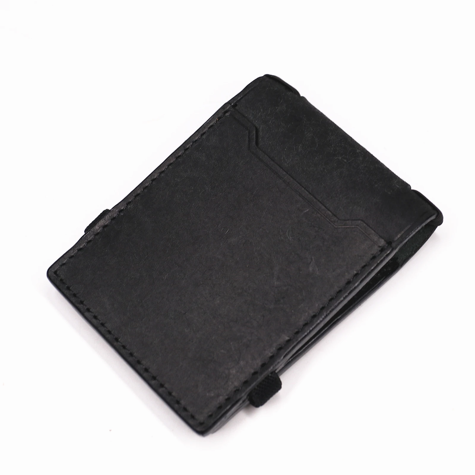 100 % echtes Leder, Geldbörse mit Magnetverschluss, schlanke Bifold-Geldbörse für Herren, Geldscheinklammer-Organizer mit Kartenhalter. – Detail 16