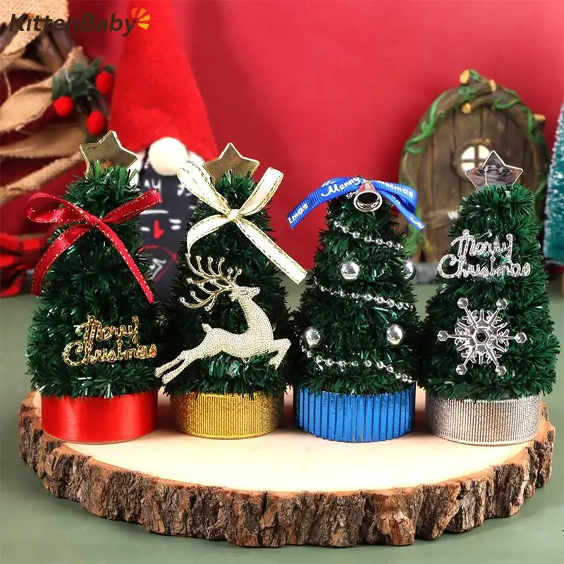 1Pc 1:12 Dollhouse Miniature Christmas Tree Mini Christmas Home Ornament Micro Landscape Decor Toy Doll House Accessories