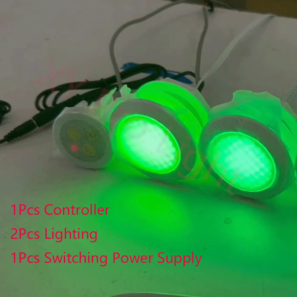 12V RGB Underwater Bath Light 180mA 80MM Stainless Steel Face Colorful Surface Submersible LED Pool Lamps LED Bathtub Spotlights