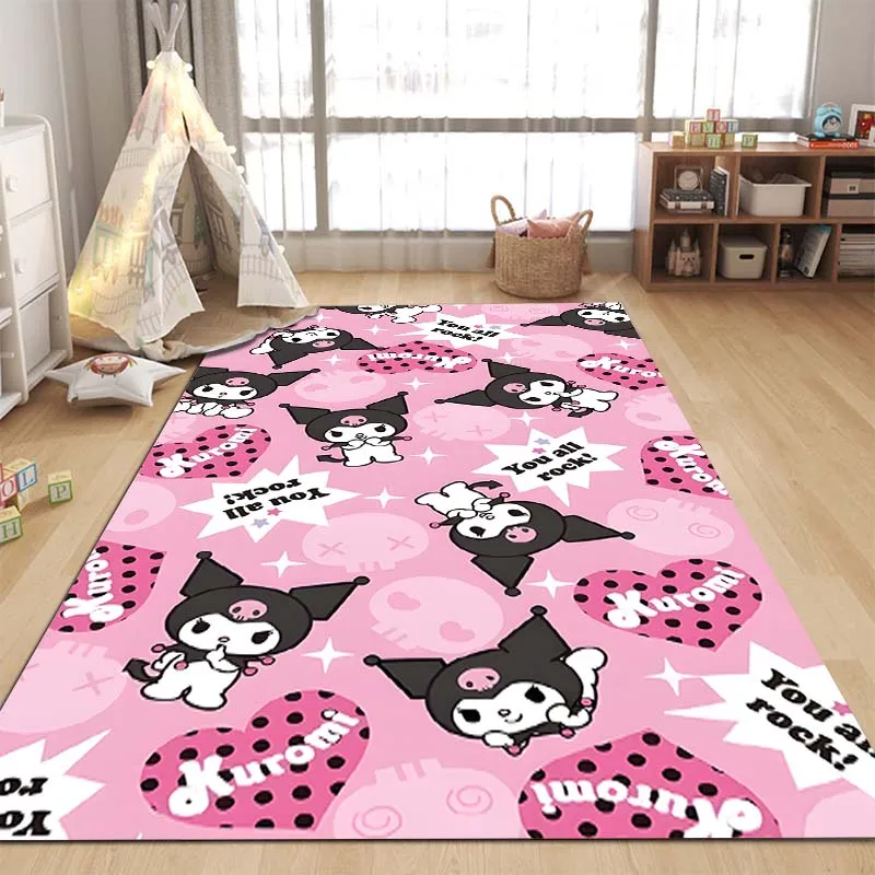 Sanrio Kuromi Printing Carpet for Living Room Bedroom Girls Room Home Decor Pink Room Decor Area Rug Non-slip Mat Sofa Play Mat