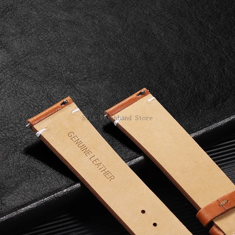 Quick Release Leather Watchband Universal Men Women Straps Vintage Cowhide Smartwatch Wristbands Genuine Leather Sport Bracelets image 6
