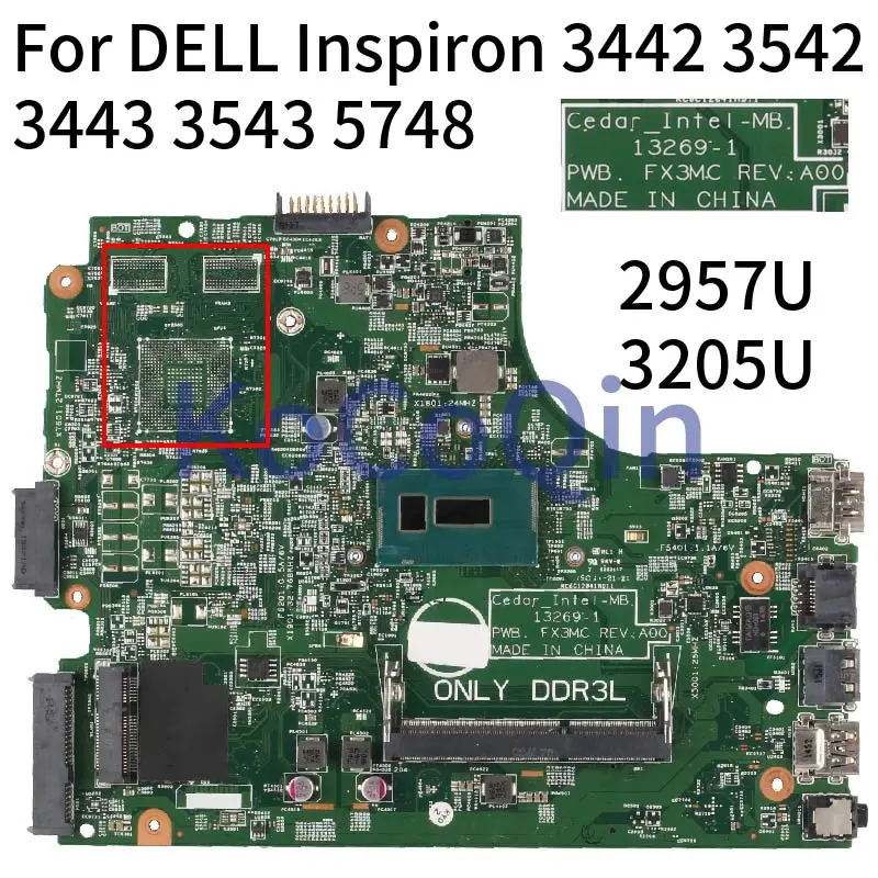 13269-1 For DELL Inspiron 15R 3442 3542 3443 3543 5748 Notebook Mainboard 07G1CD 0GJC23 0THVGR 0R0R20 0V28DP LLaptop Motherboard