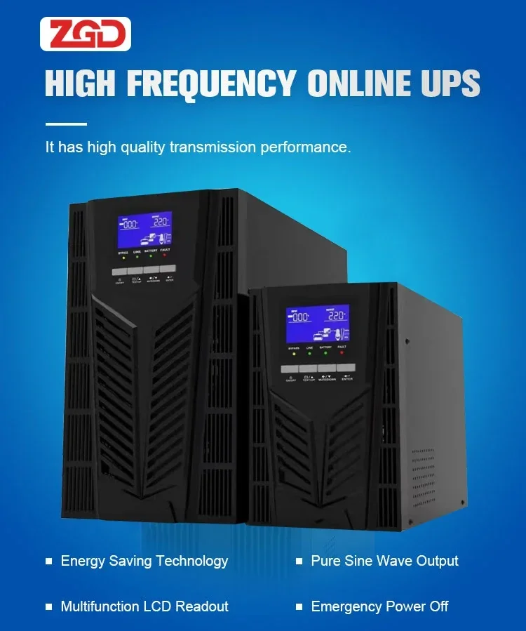 2KVA High Fre quency UPS 120V Pure Sine Wave مصدر طاقة للطوارئ لاحتياجات الطاقة الاحتياطية