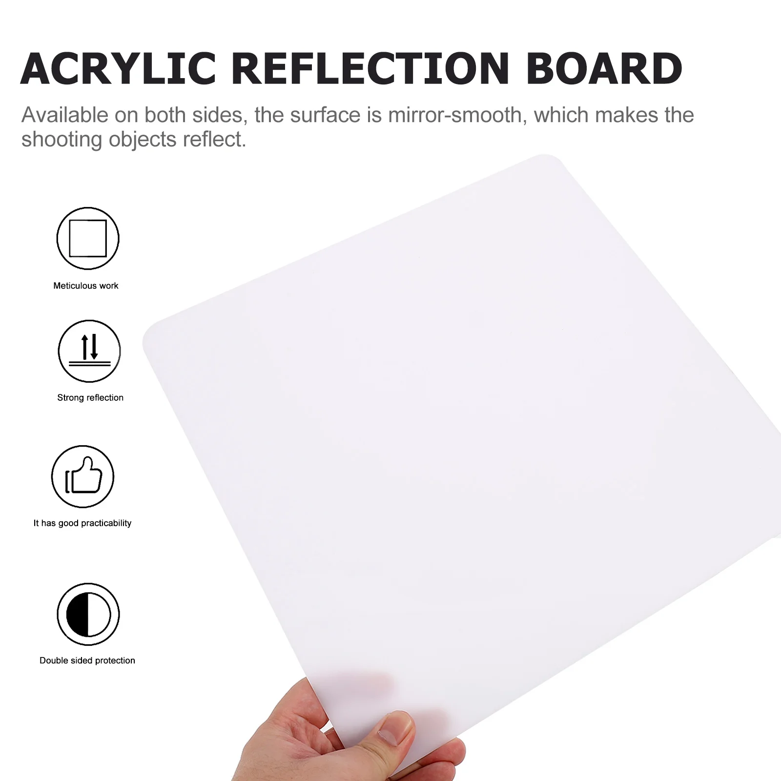 

2pcs Acrylic Reflection Board Jewelry Photography Props Mirror Smooth Surface Durable Premium Material Earrings