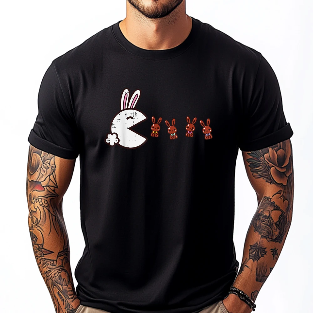 

Easter Video Game Eating Bunnies Gaming Boys Youth Plain Shirt Man Clothes Sports T Shirt Men Autumn Camisetas De Hombre
