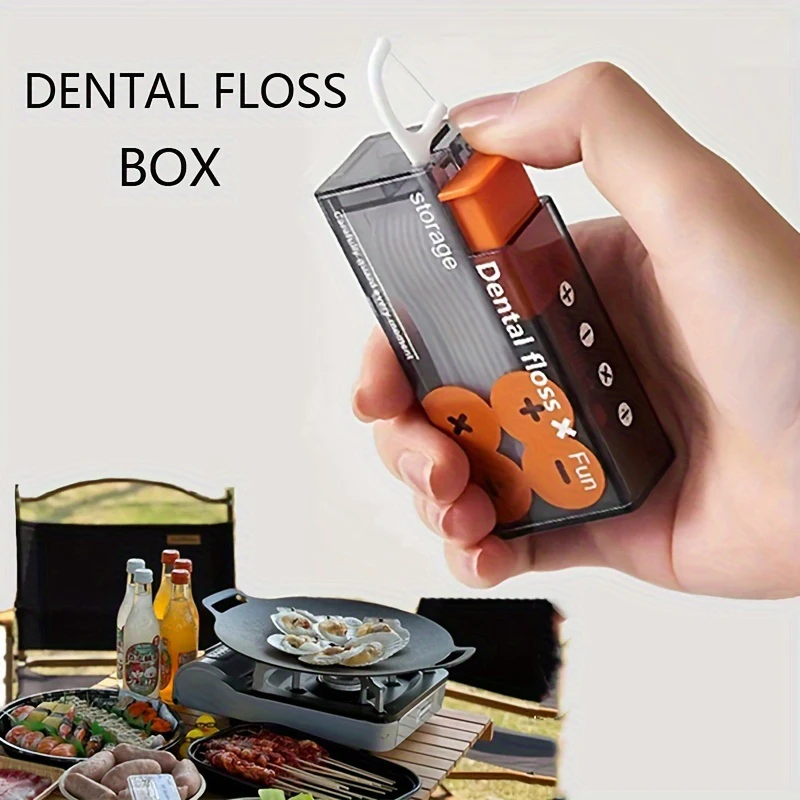 

1 Set Plastic Automatic Portable Teeth Flosser Storage Box Floss Pick Dispenser Convenient Practical Great For Traveling Camping