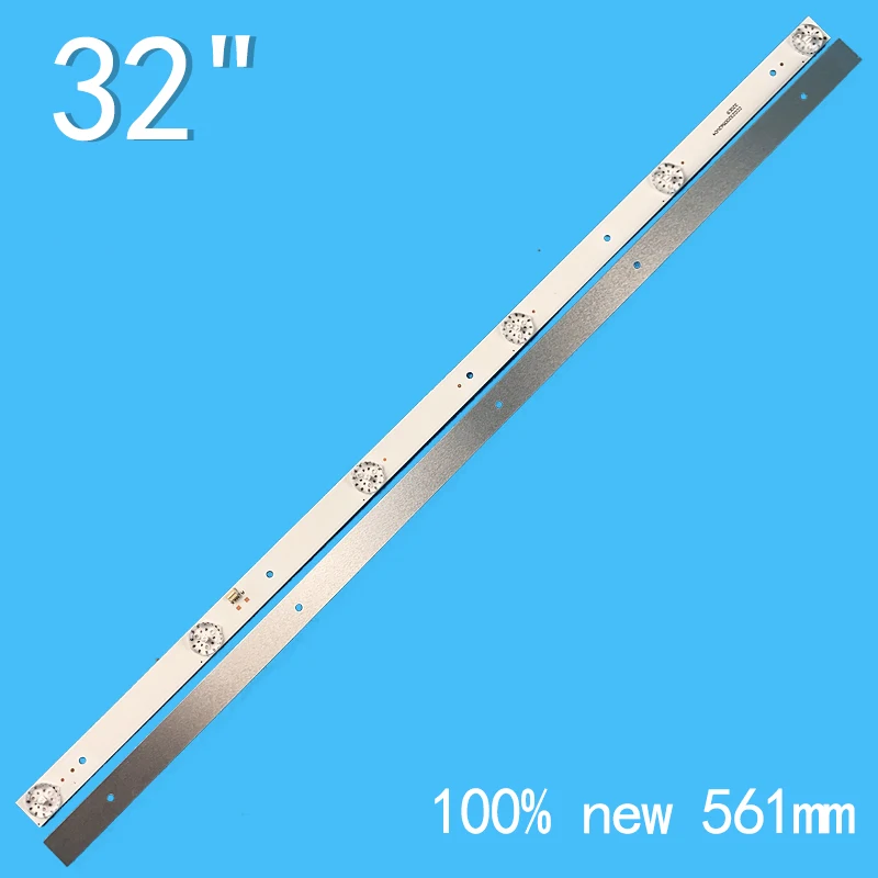 2PCS 6LED 6V 561mm Strisce di retroilluminazione a LED per CC02320D562V08 320L(320E9) 2X6 6S1P 1210 Bande Righello CC02320D562V04 32E9 2X6