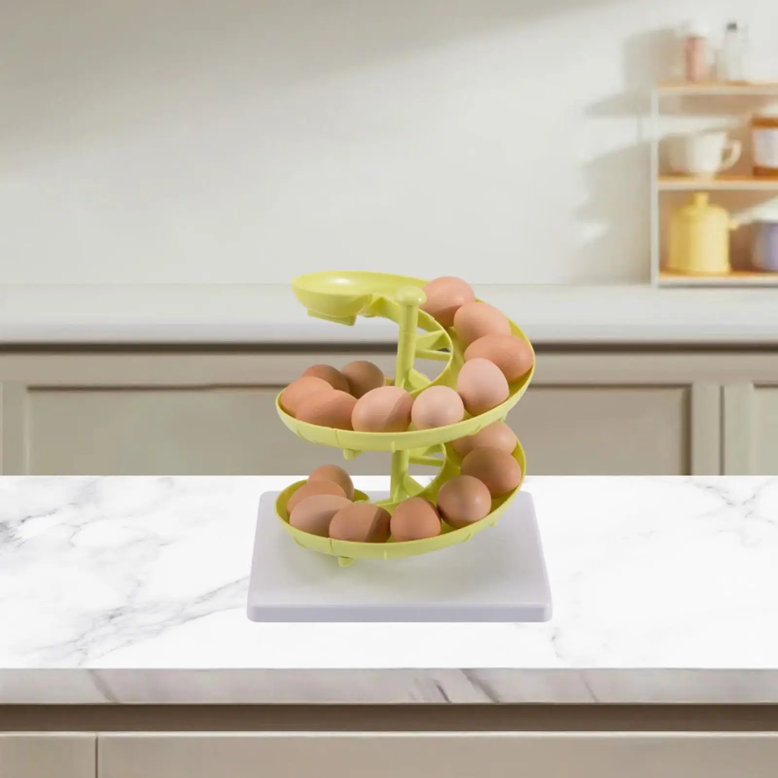 Spiral Egg Dispenser Rack,Egg Storage Container,Kitchen Storage Display Egg Holder Egg Organizer for Pantry Counter