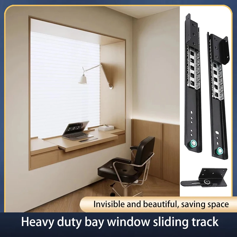 

Thickened Heavy-duty Bay Window Slide Rail Desk Table Extension Rail Push-pull Side-mounted Rail Telescopic Slide Hardware