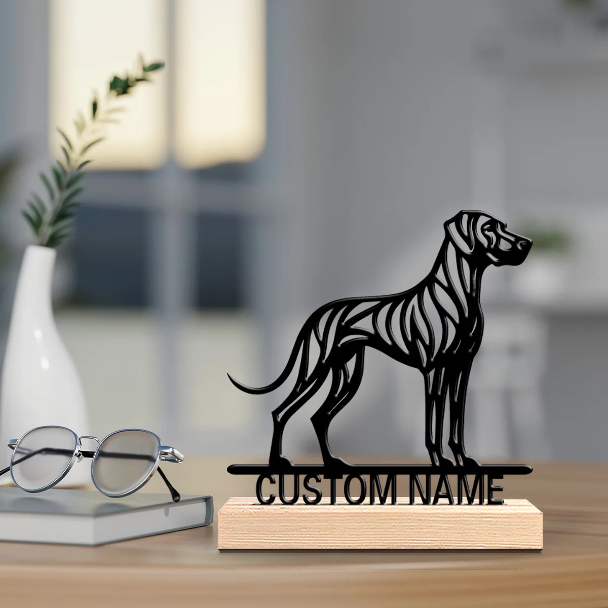 1pc Romantic Personalized Custom dog Wooden Base Bar Decor for Kitchen Dining Room Modern Rustic Themes Gift decoration view 3