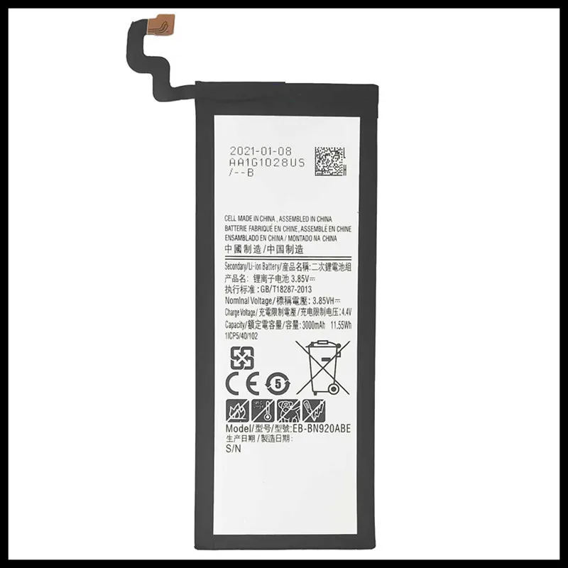 EB-BN920ABE Replacement Battery For Samsung Galaxy Note 5 SM-N9208 Note5 N9208 N9200 N920t N920c battery