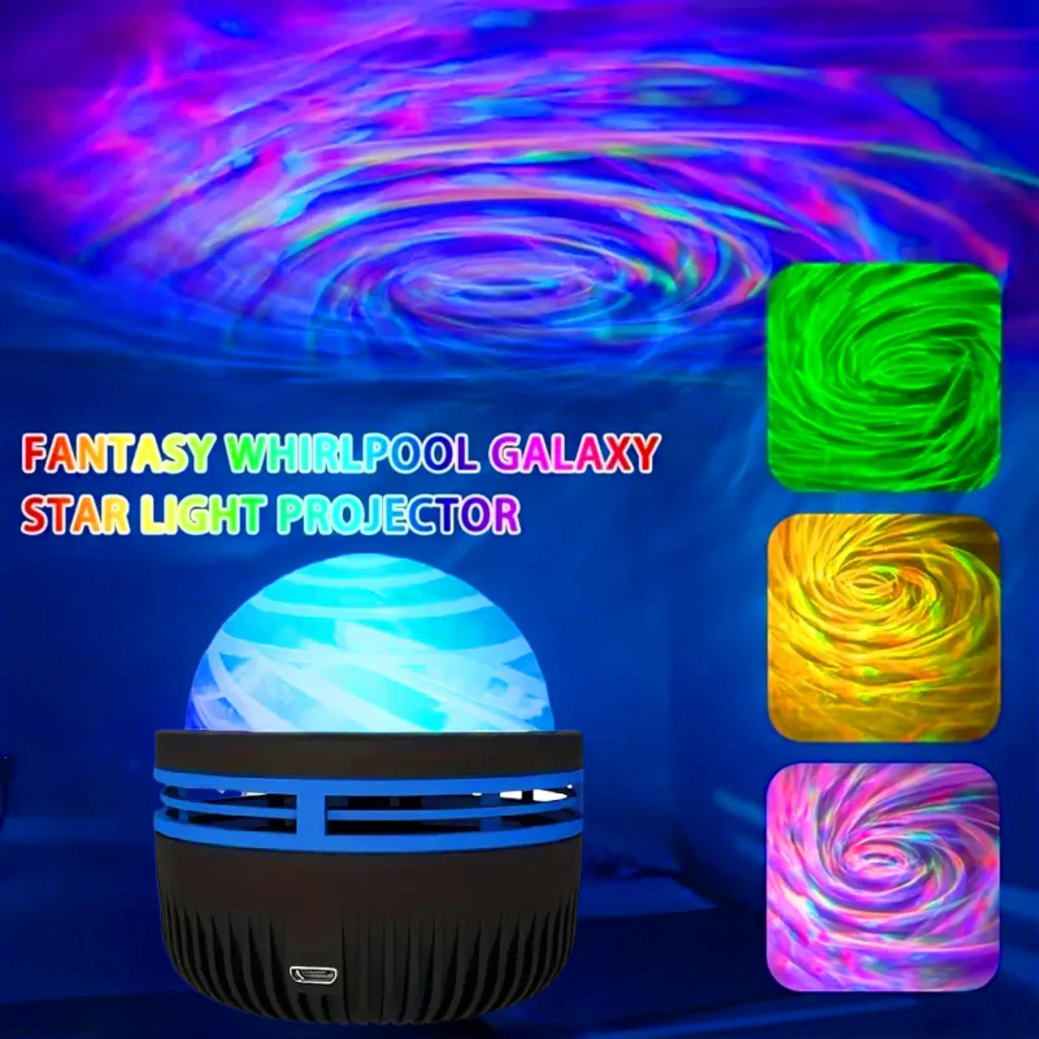 Enchanting Aurora Swirling Water Ripple Starlight Projection Lamp - Create a Magical Atmosphere with this Romantic Sky Full of S