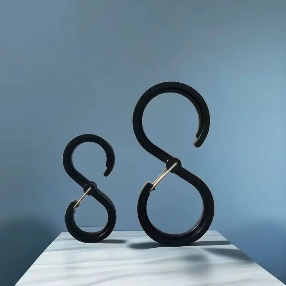 8pcs Windproof Plastic S Shaped Hook Multifunctional Portable Hanging Hooks with Buckle Durable Railing Hooks Bathroom