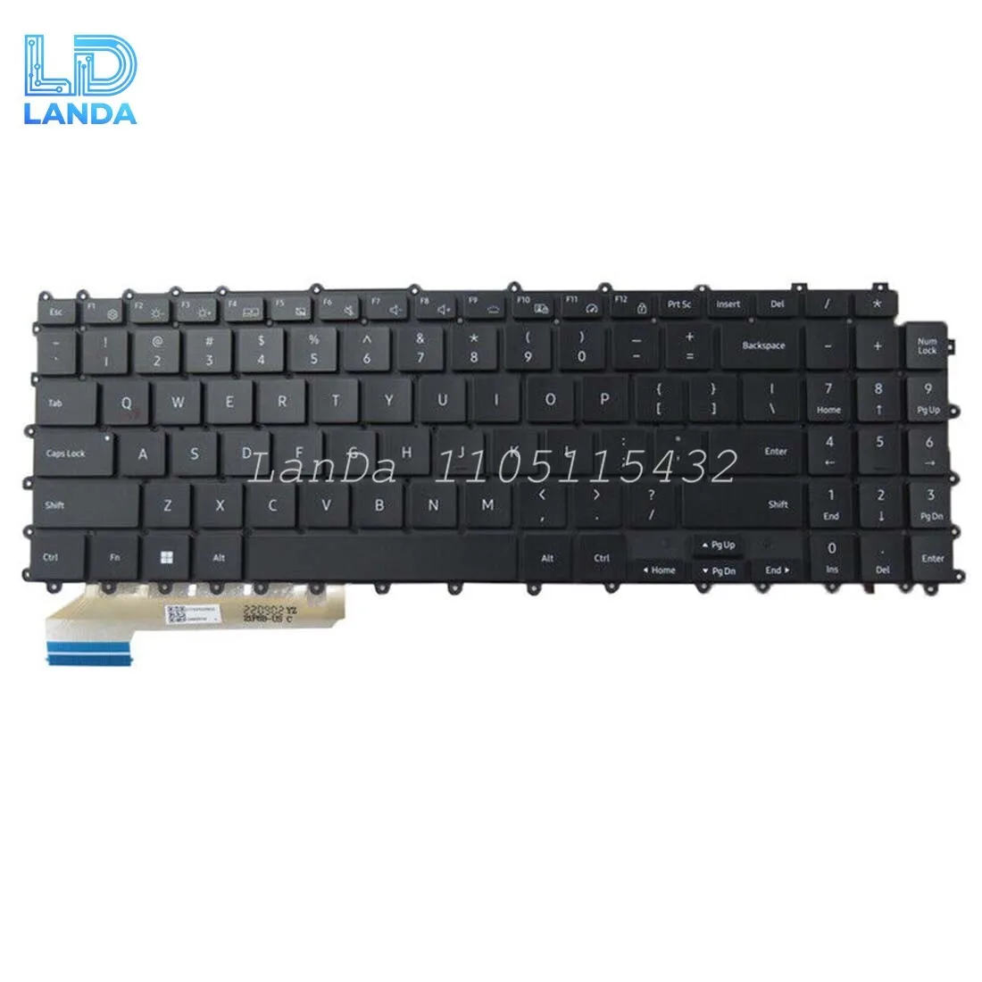Laptop Keyboard For Samsung Galaxy Book Pro 360 950QDB NP950QDB Black US Backlit