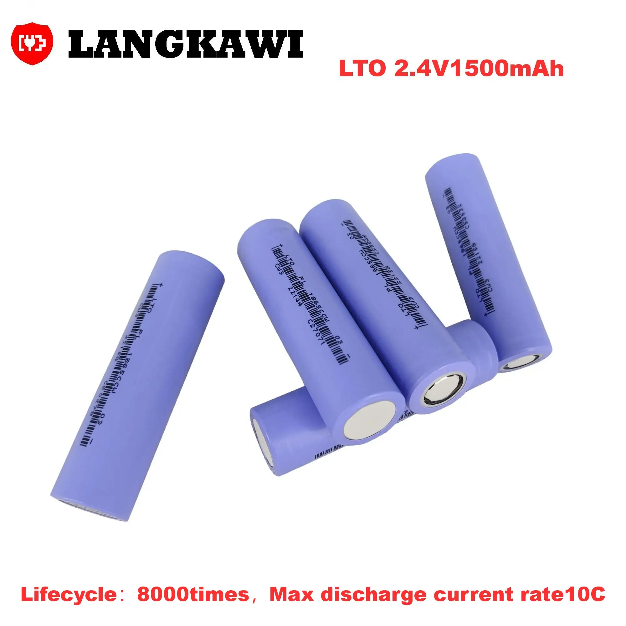 18650 LTO 2.4V1500mAH 10C 15A Discharge High Safety Lithium Titanate Battery  for 12V battery bank pack scooter golfcar