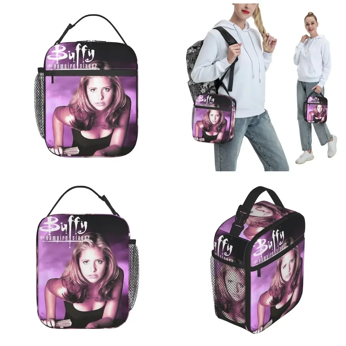 Buffy The Vampires Slayer Insulated Lunch Bag for Men Women TV Series Food Container Bags Portable Thermal Cooler Lunch Boxes