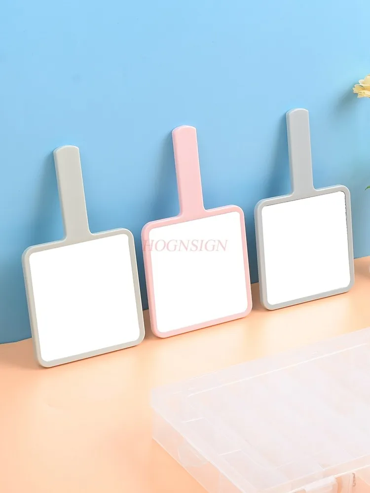 cosmetic mirror handheld beauty salon Square handle cosmetic mirror portable embroidery tool