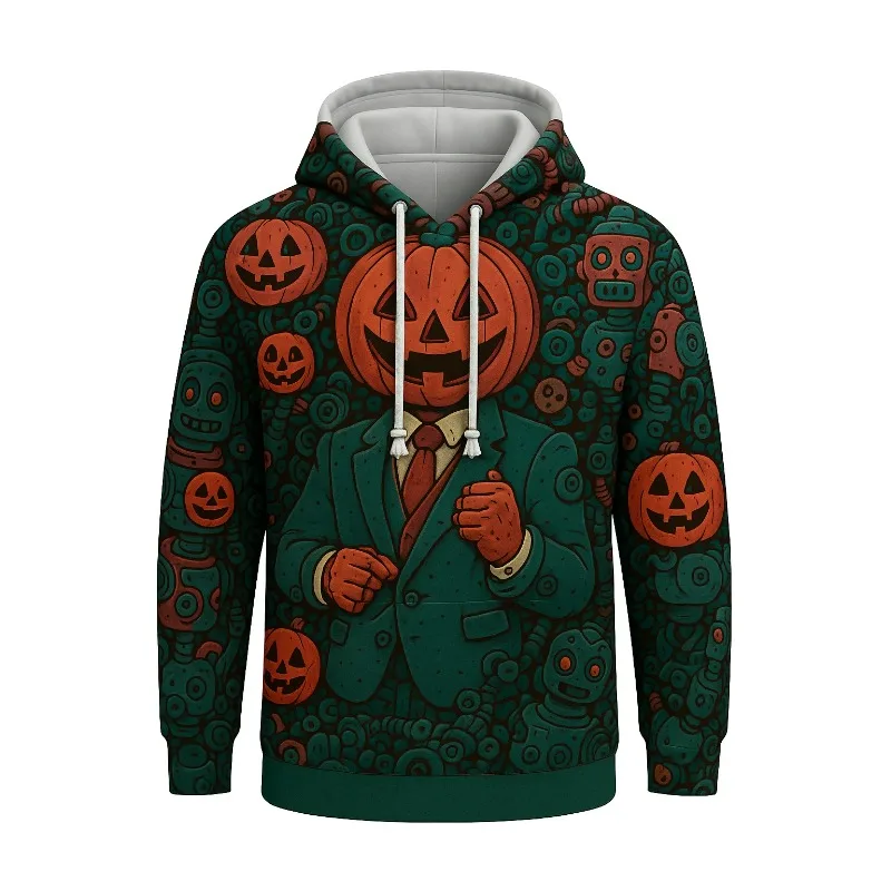 2025 جديد عصري للرجال هوديي ثلاثية الأبعاد مطبوعة هالوين اليقطين الذكور نمط مبتكرة ملابس يومية غير رسمية #3