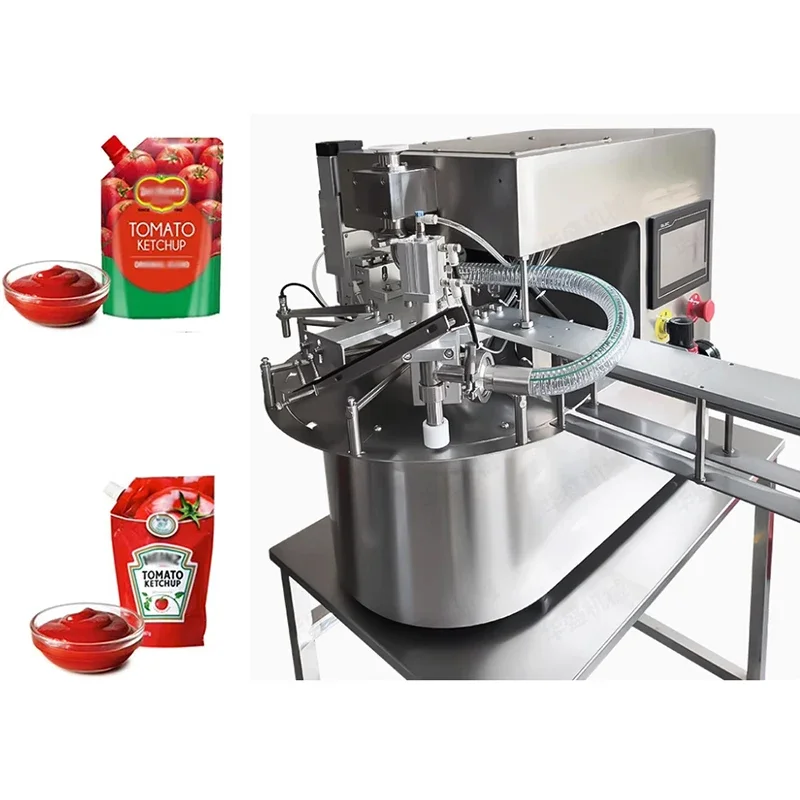 Fully Automatic Fruit Jam Chocolate Sauce Jelly Yogurt Ice Cream Juice Sugar Honey Nozzle Bag Filling and Sealing Machine