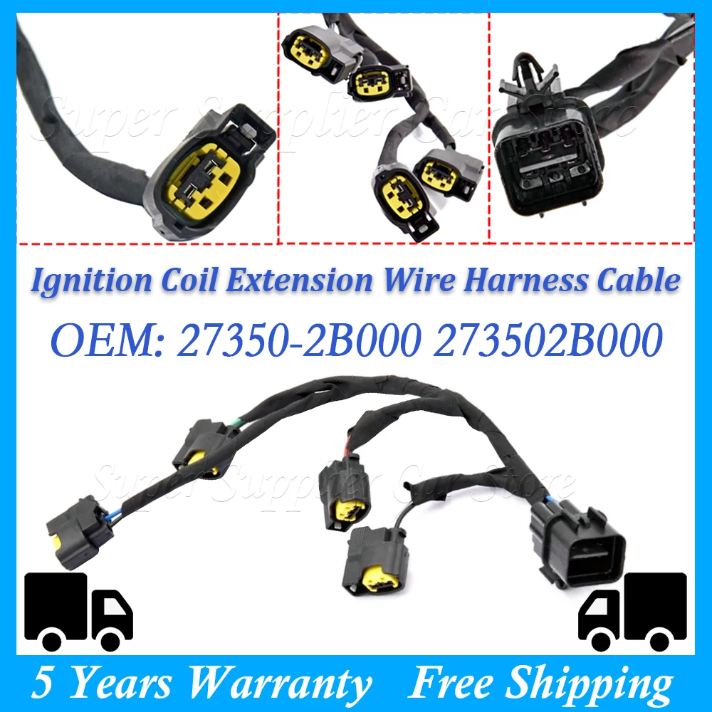 

Новый автомобильный удлинитель катушки зажигания, жгут проводов для Hyundai Veloster для Kia Rio 2012-2014 для Kia Soul 2010-2011 273502B000