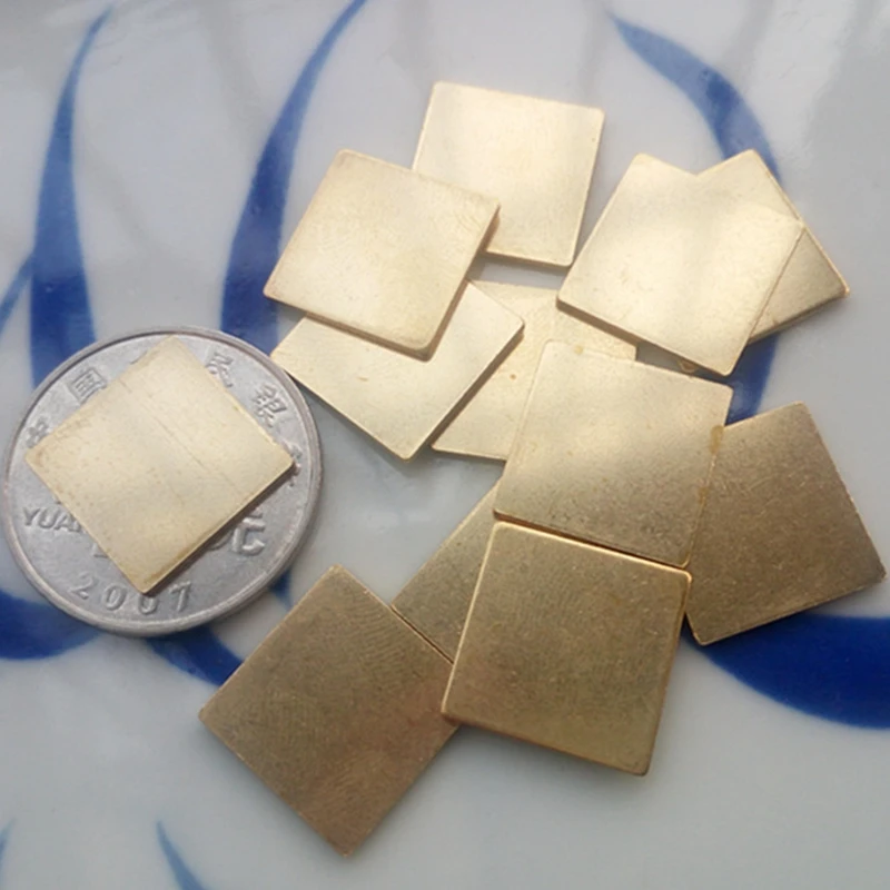 10 piezas 1x15x15mm, hoja de placa de cobre de latón, corte Cu, Marco CNC, modelo, molde DIY, Contruction, servicio personalizado, espesor 0,1-6mm