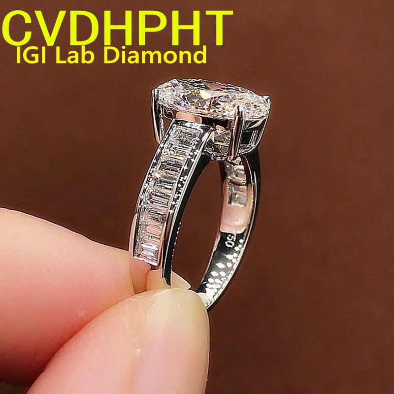 

Идеальное твердое кольцо из белого золота 18 карат с бриллиантом, выращенное в лаборатории, IGI, овальная огранка, цвет D, свадебное обручальное кольцо ﻿ ﻿