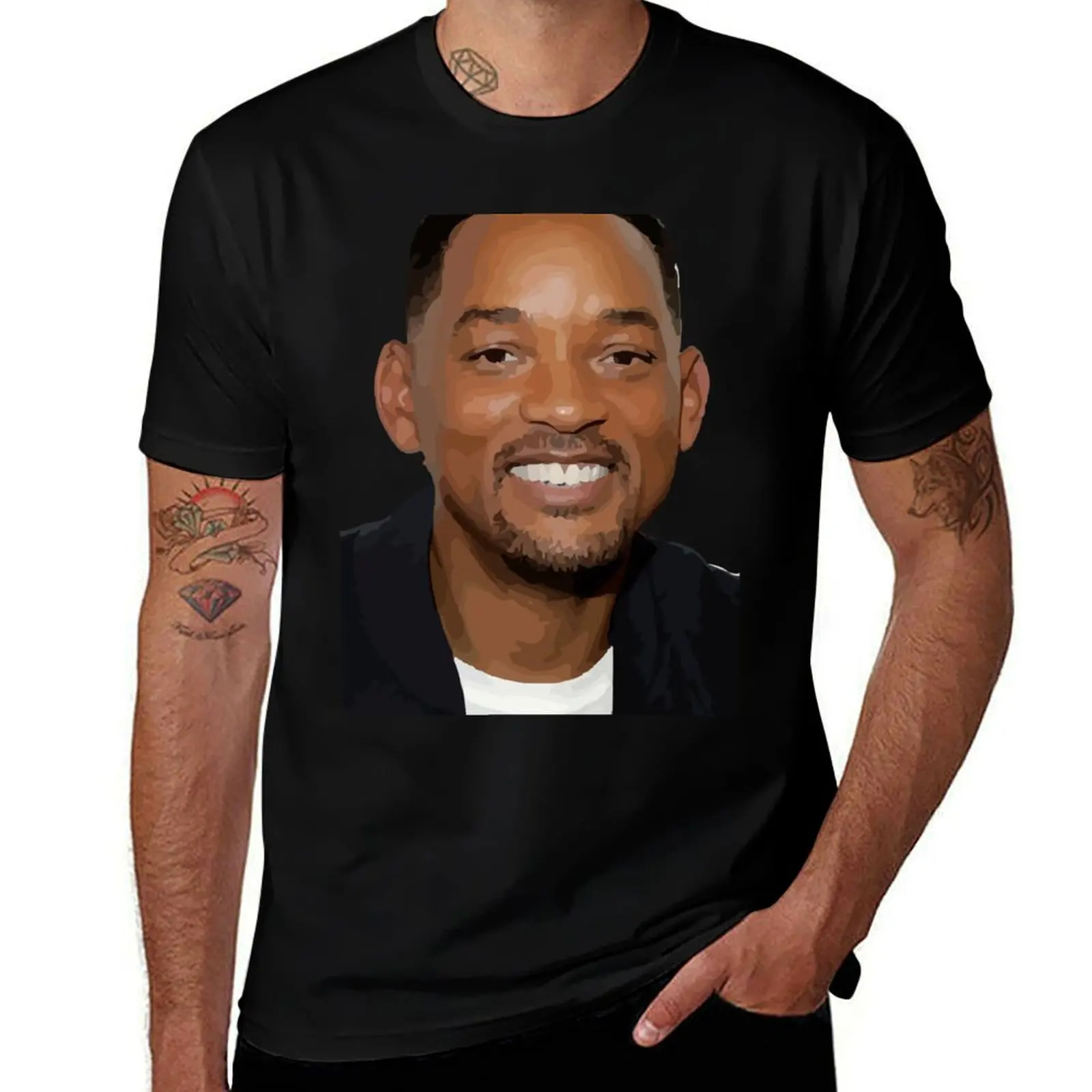 Will Smith T-Shirt Athletic Fit Sports Short Sleeve Top T-Shirt