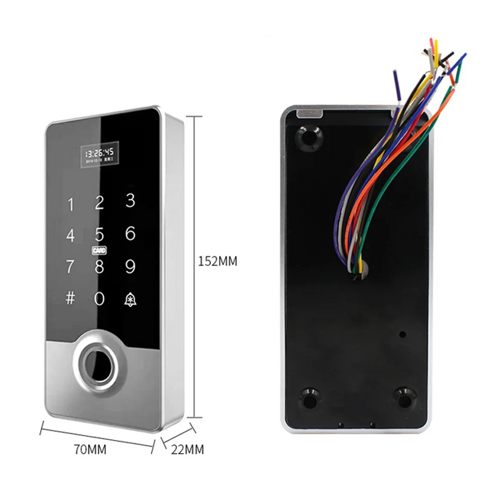 Dispositivo di riconoscimento delle impronte digitali IP67Wateproof RFID 125Khz 13.56Mhz WG26/34 3000 utente con tastiera di controllo accessi pulsante campanello