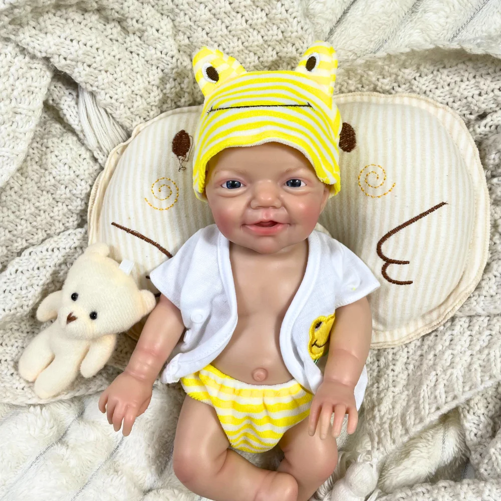 33 CM Mini Full Silicone Reborn Baby Doll Charlie Boy or Girl can be choose Lifelike Silicone Washable Doll Christmas Gift Toy