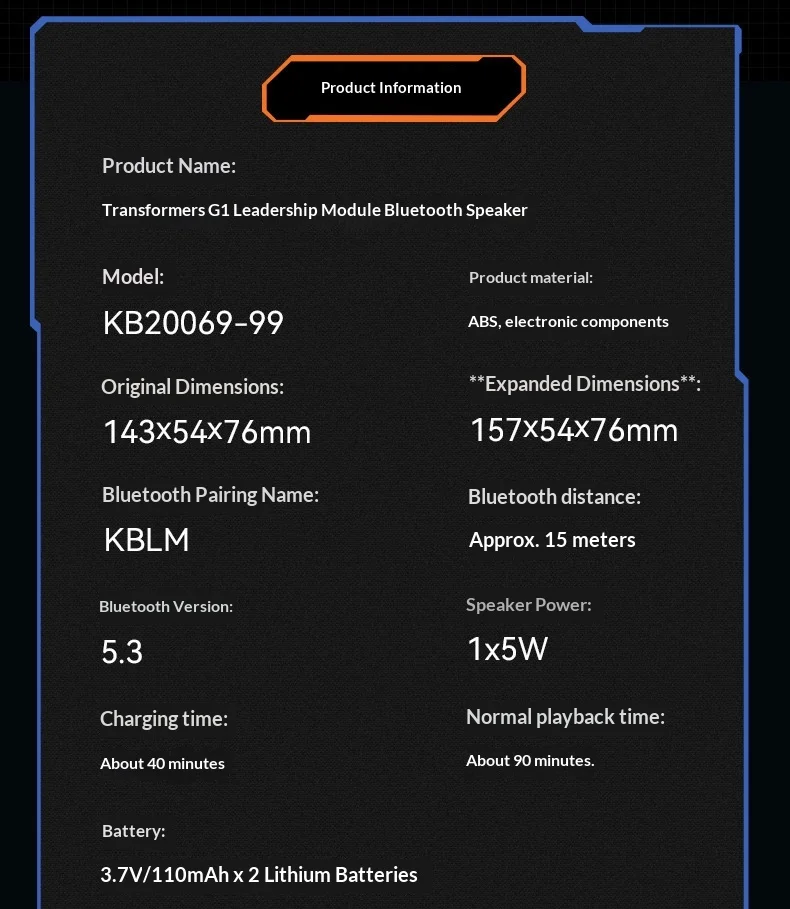Transformers G1 Matrix Of Leadership Bluetooth Speaker 1:1 Skyreach Pillar Helmet Genuine Glow Anime Fiugre Collectible Toys