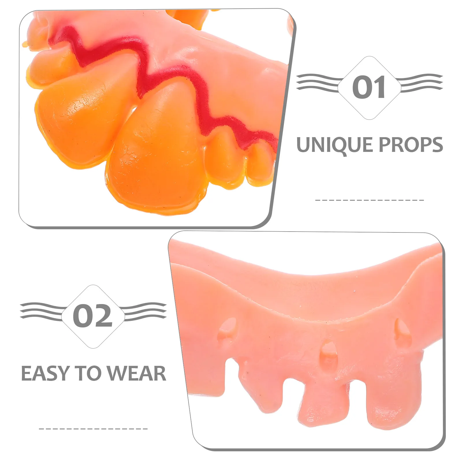 5 قطعة الأسنان وهمية مضحك أحمق الاصطناعي كاذبة الأسنان الدعامة لجميع القديسين عيد الفصح حفلة تنكرية مخيف الإكسسوارات الجدة الكمامة هدية #3