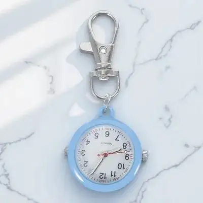 

Nurse 6 Pointer Colors Random Stainless Steel Durable Simple Design Decorative Mini Keychain Pendant Pocket Watch Keychain Metal