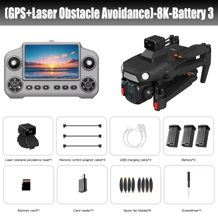 Lenovo GPS RC Drone 8K Professionele HD Luchtfotografie Laser obstakelvermijding Vliegtuig Quadcopter Drie-assige gimbal Dro